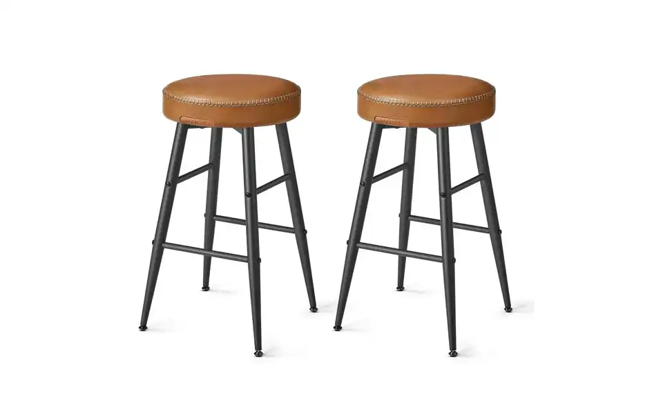 Barhocker 2er-Set BHL 49,5|63|49,5 cm, Leder