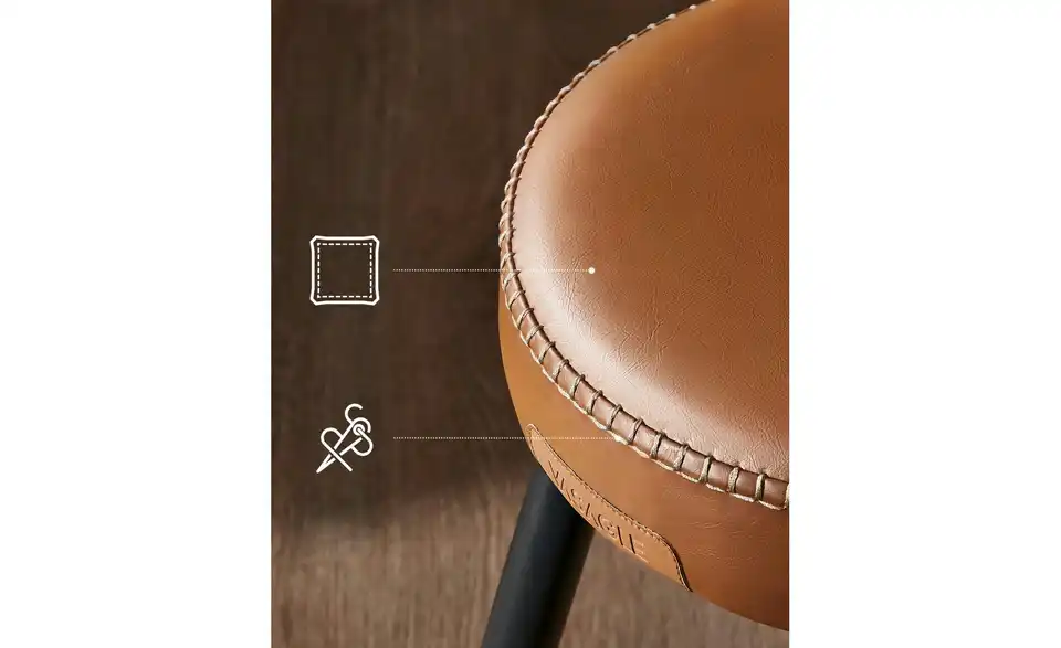 Barhocker 2er-Set BHL 49,5|63|49,5 cm, Leder