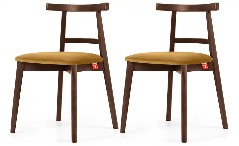 KONSIMO Holzstuhl 2er-Set BHL 47|76|45 cm, Velours