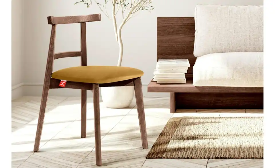 KONSIMO Holzstuhl 2er-Set BHL 47|76|45 cm, Velours