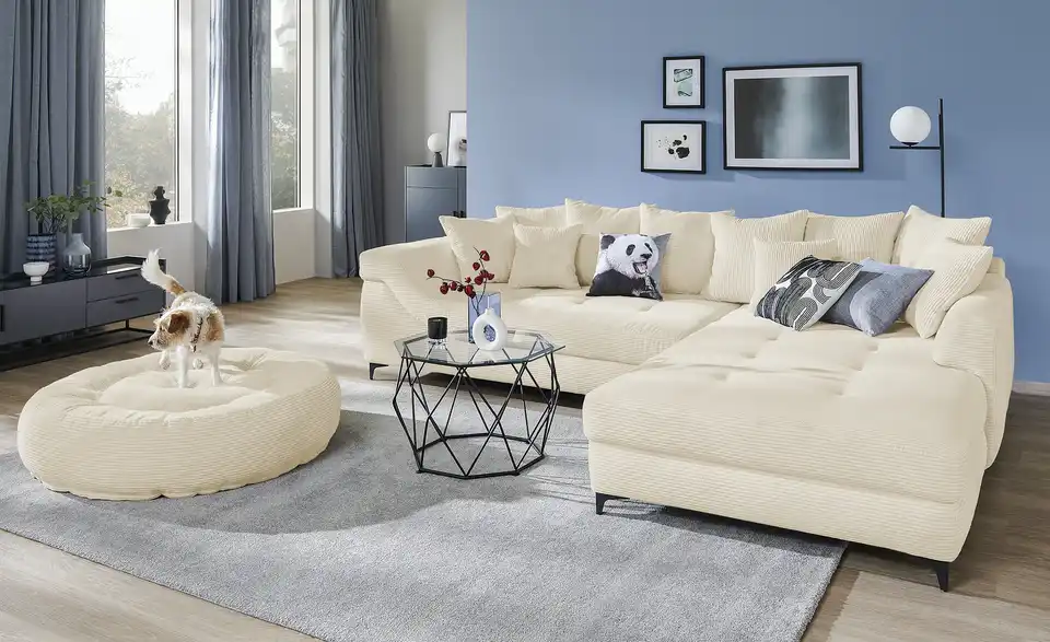 bobb Ecksofa Jonna BHT 317|93|226 cm, Cordstoff