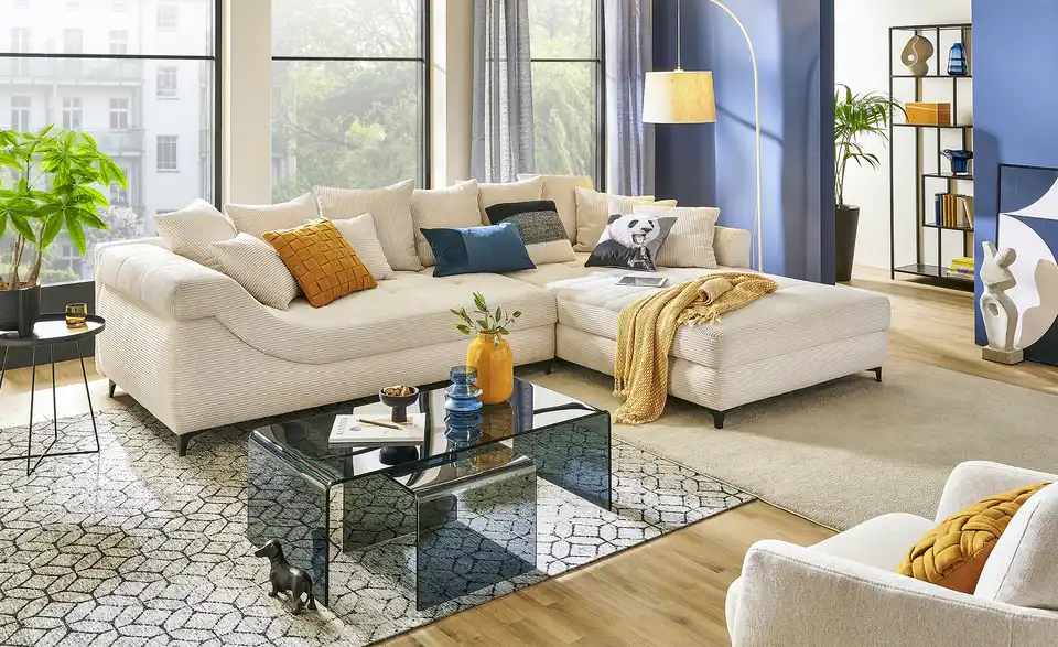 bobb Ecksofa Jonna BHT 317|93|226 cm, Cordstoff