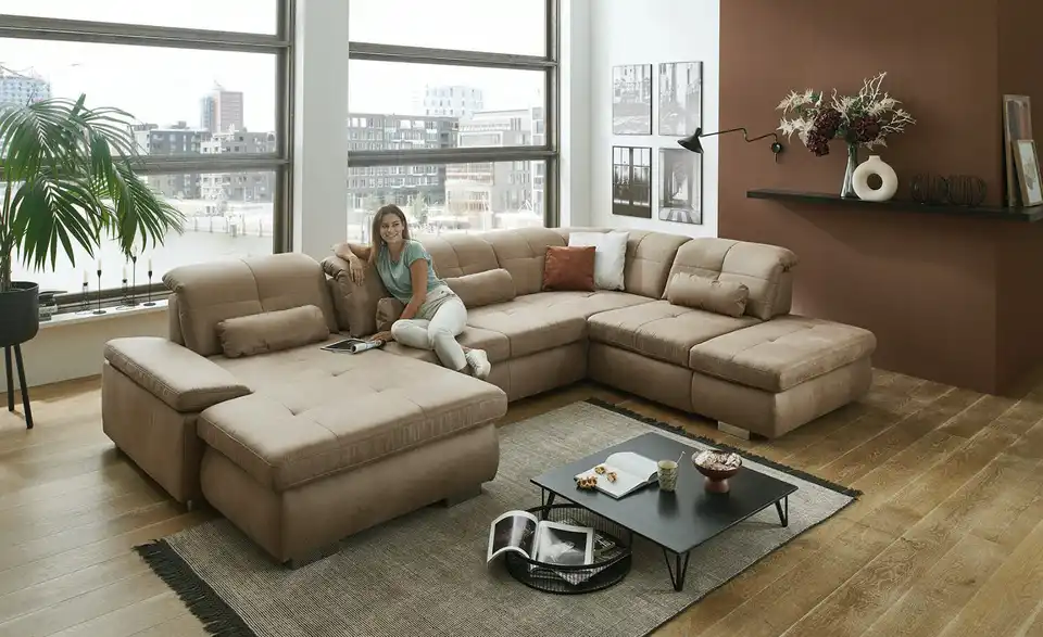 Lounge Collection Wohnlandschaft Affair BHT 371|100|260 cm, Mikrofaser