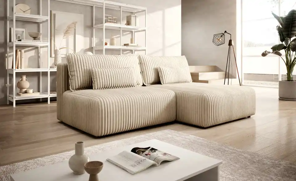 Ecksofa mit Schlaffunktion Floopy BHT 210|90|160 cm, Cordstoff grob