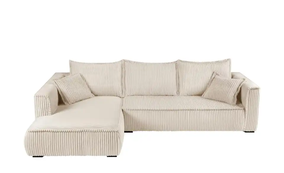 Ecksofa mit trendigem Megacordbezug Modena BHT 322|100|208 cm, Cordstoff grob