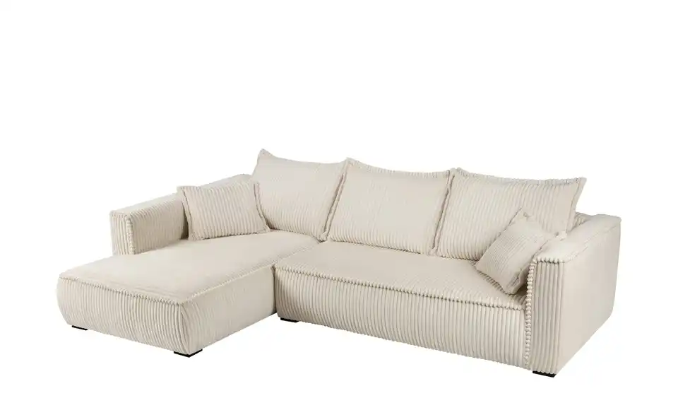 Ecksofa mit trendigem Megacordbezug Modena BHT 322|100|208 cm, Cordstoff grob