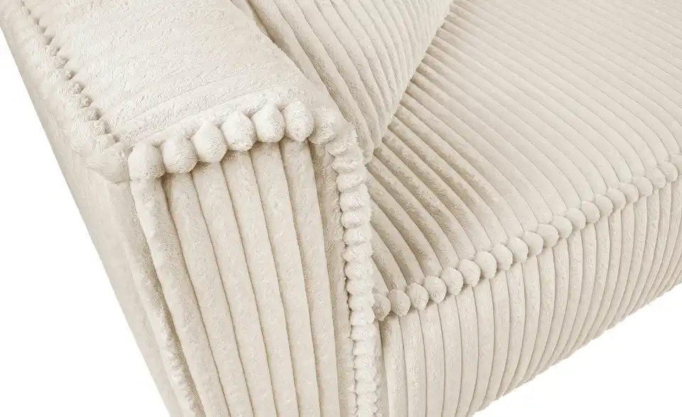 Ecksofa mit trendigem Megacordbezug Modena BHT 322|100|208 cm, Cordstoff grob