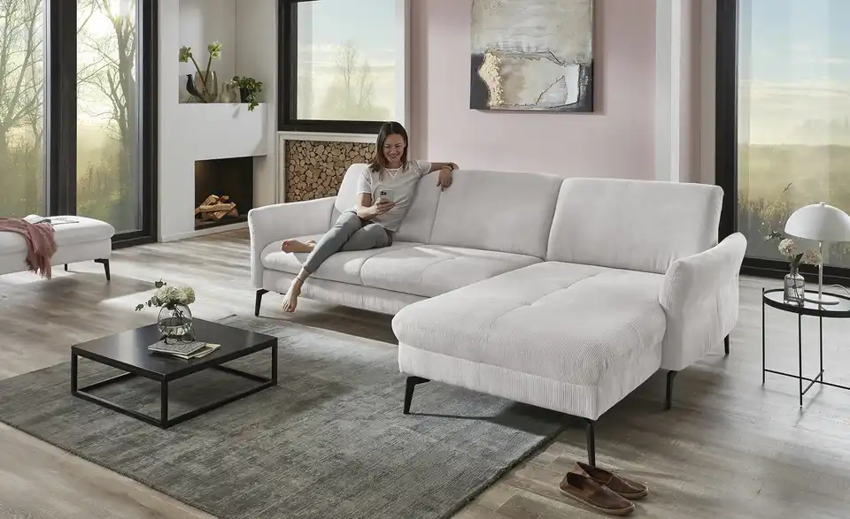 meinSofa Ecksofa Cord DANTE Cordstoff fein