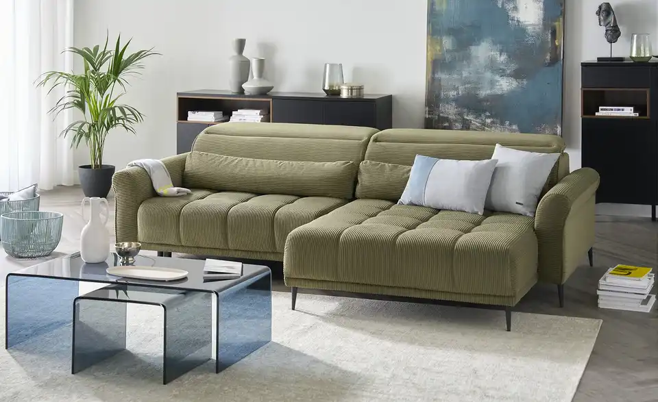 Ecksofa Logan BHT 277|80|179 cm, Cordstoff