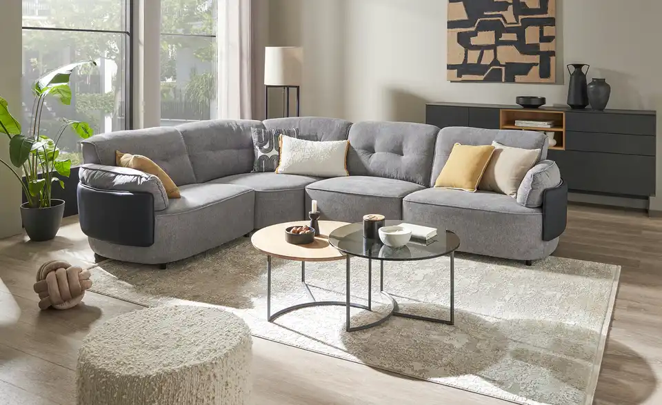 uno Ecksofa Alissa BHT 312|78|229 cm, Mikrofaser