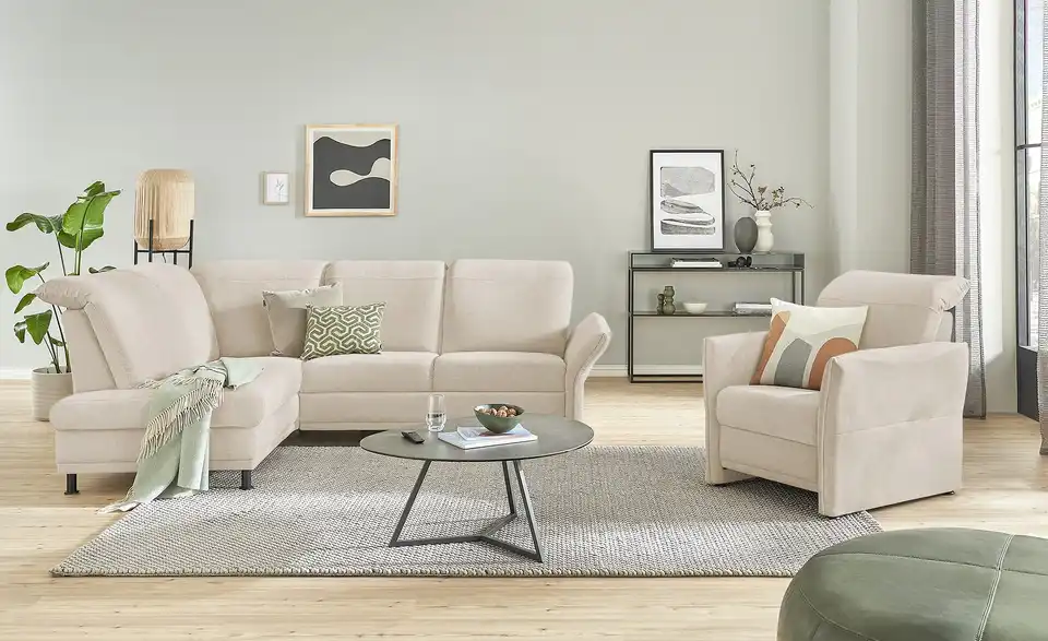 Polstermöbel Oelsa Ecksofa Mallorca BHT 258|92|198 cm, Mikrofaser