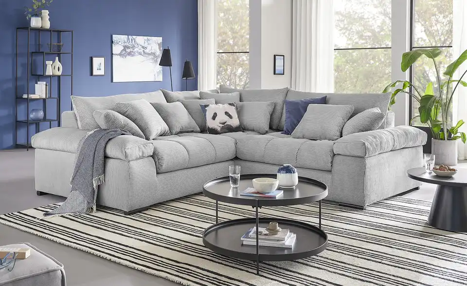bobb Ecksofa Hella BHT 284|96|284 cm, Cordstoff