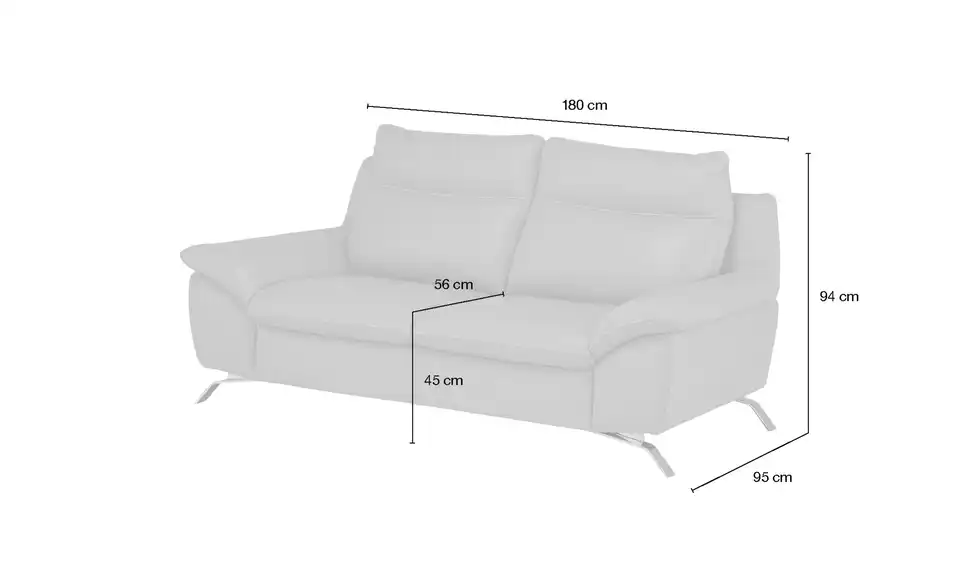 Natuzzi Editions Sofa aus Echtleder Orlando BHT 180|94|95 cm, Leder