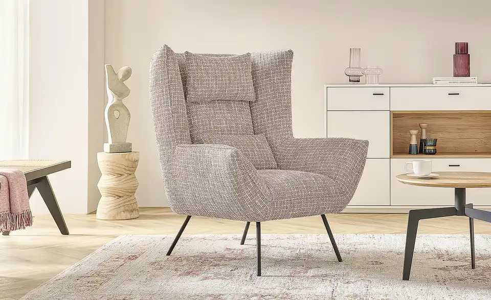 Jette Home Sessel Even BHT 90|112|94 cm, Flachgewebe grob