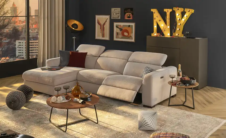 uno Ecksofa Josie BHT 286|74|170 cm, Mikrofaser