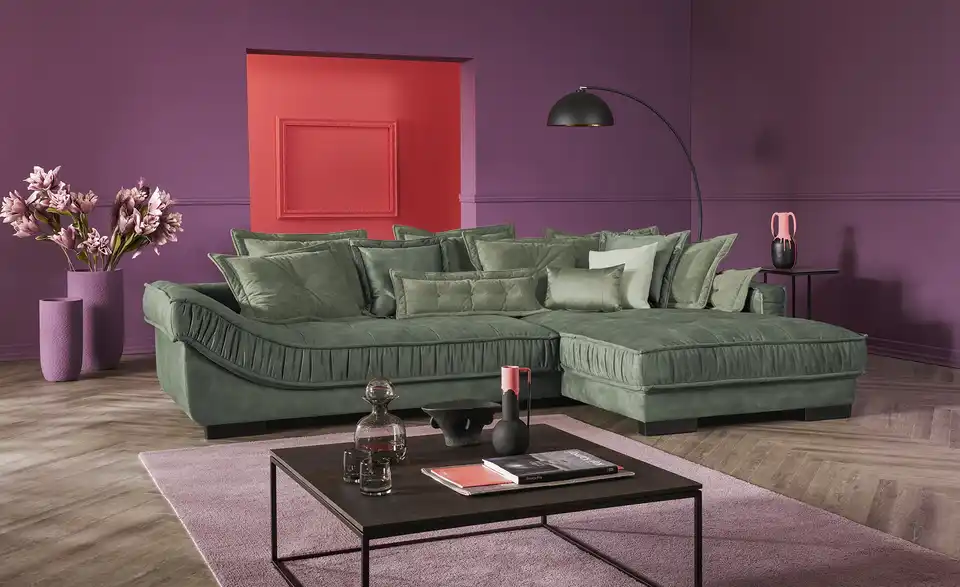 pop Ecksofa Zweifarbig Diwan III BHT 333|90|202 cm, Mikrofaser