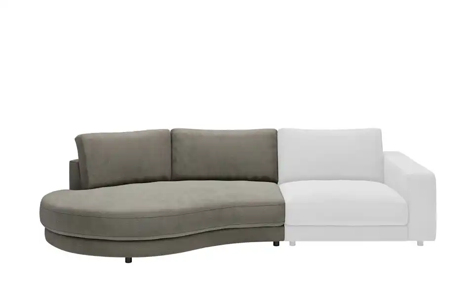 Jette Home Element Abschluss rund links in Feincord Sila BHT 205|85|166 cm, Cordstoff fein