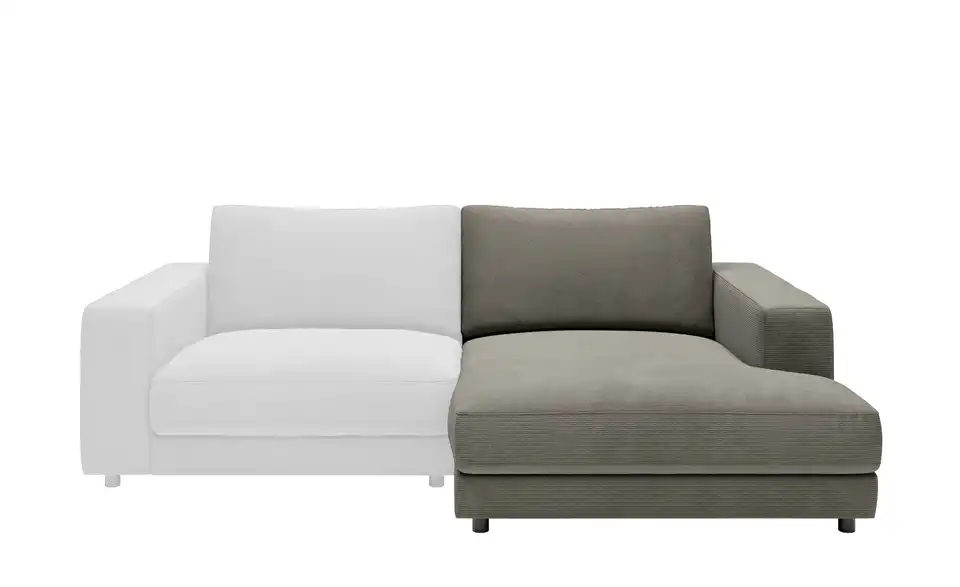 Jette Home Element Ottomane rechts in Feincord Sila BHT 125|85|170 cm, Cordstoff fein