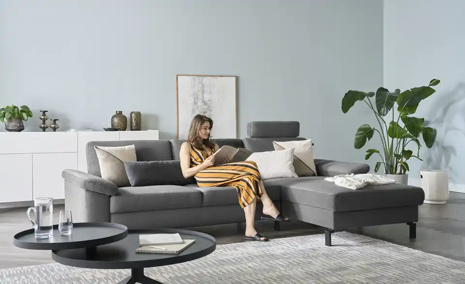 Max Schelling Ecksofa Feincord Maximum Move BHT 284|85|185 cm, Cordstoff fein