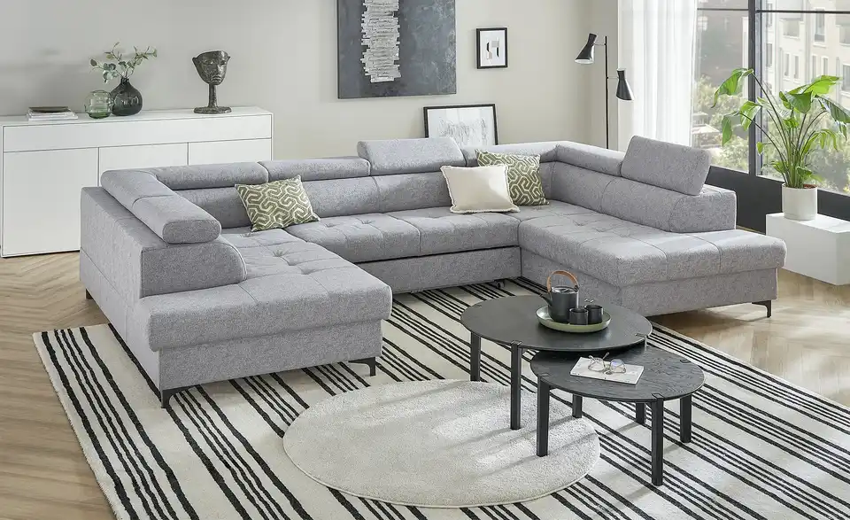 uno Wohnlandschaft aus Mikrofaser Ria BHT 335|86|205 cm, Mikrofaser