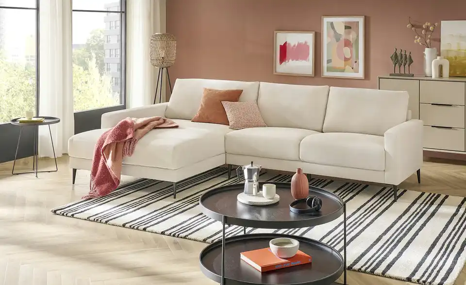 Ecksofa Valissan BHT 276|84|173 cm, Cordstoff