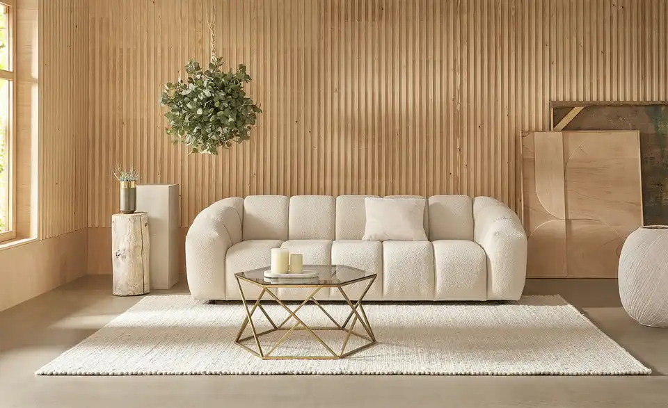 SOHO Big Sofa Carmelie BHT 247|73,5|100 cm, Boucléstoff