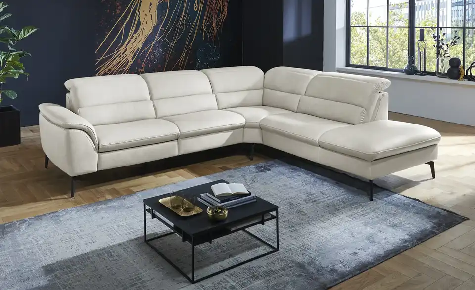 Hukla Ecksofa Luisa BHT 298|106|258 cm, Leder