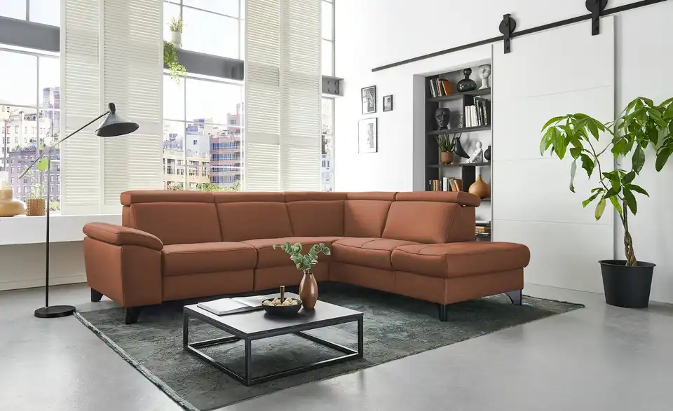 meinSofa Ecksofa Echtleder Linda BHT 261|80|209 cm, Leder