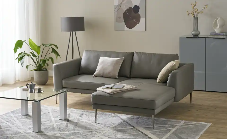 uno Ecksofa Savona BHT 220|83|180 cm, Leder
