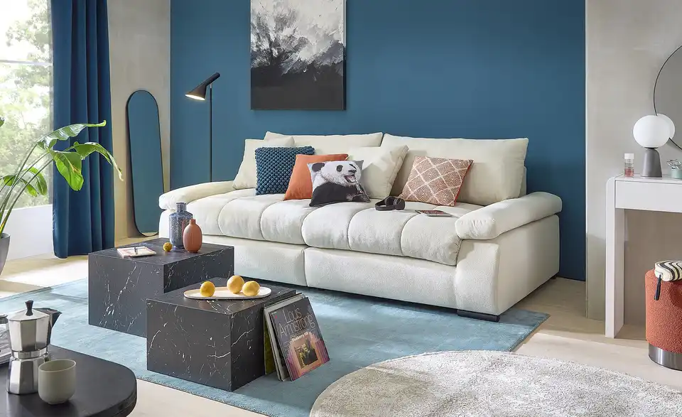 bobb Big Sofa Hella BHT 262|96|140 cm, Boucléstoff