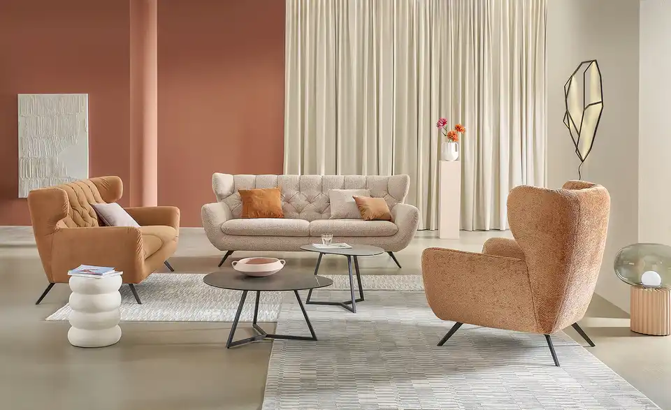 Jette Home Sofa Caldara BHT 225|94|95 cm, Webstoff meliert