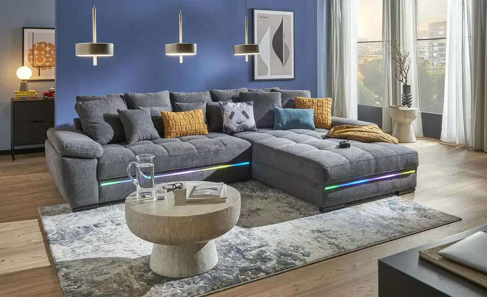 bobb Ecksofa Fancy-LED BHT 323|92|222 cm, Webstoff