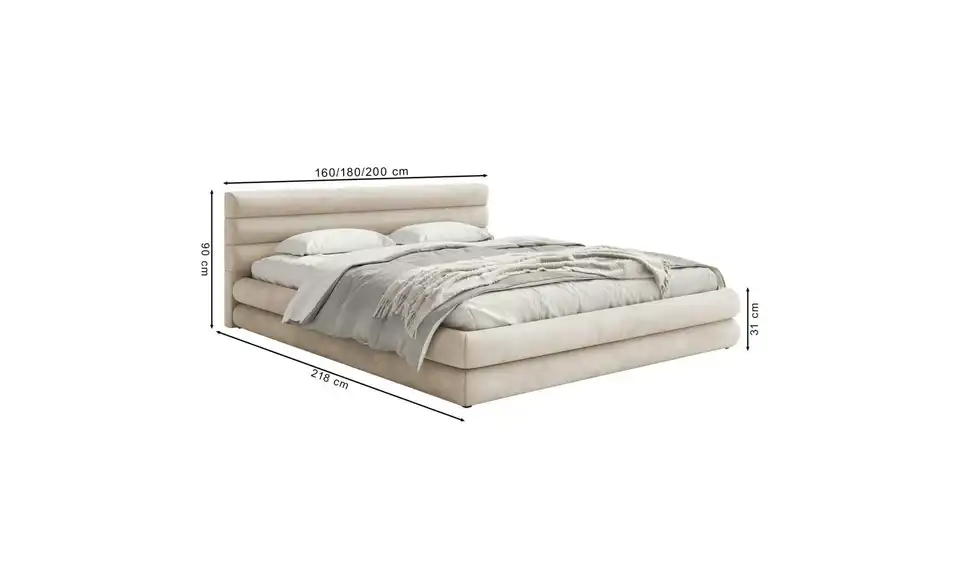 Selsey Polsterbett mit Bettkasten Alegre BHL 160|90|218 cm