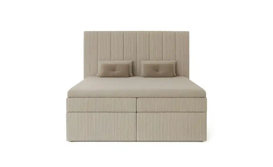 Boxbett mit Stauraum, Cord Nero Box BHL 122|124|213 cm