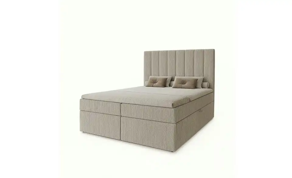 Boxbett mit Stauraum, Cord Nero Box BHL 122|124|213 cm