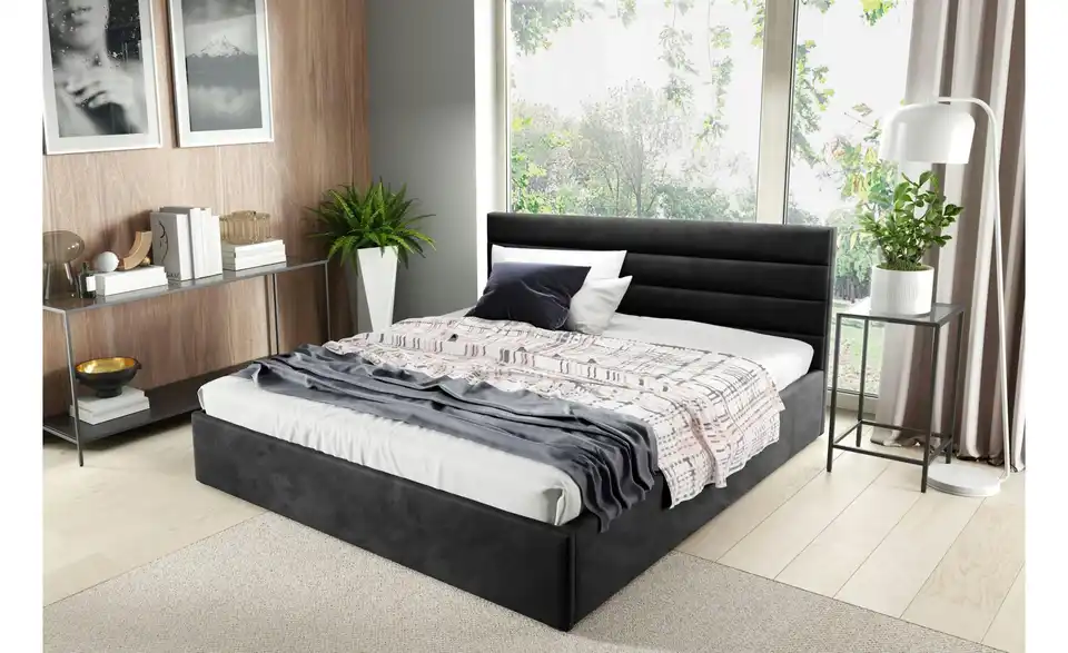 Polsterbett mit Bettkasten Bella BHL 99|85|214 cm