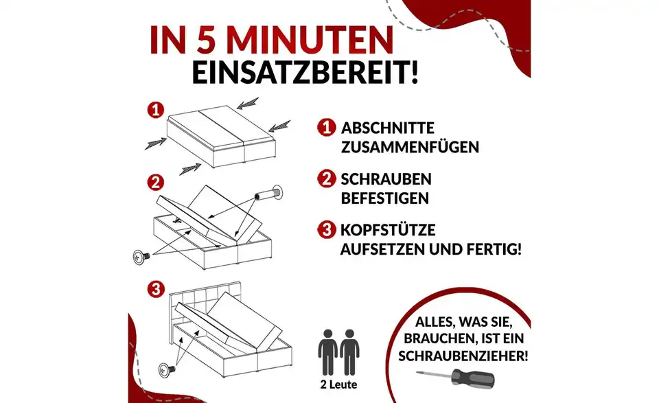 Motor Boxspringbett mit Bettkasten Vittoria BHL 148|124|211 cm