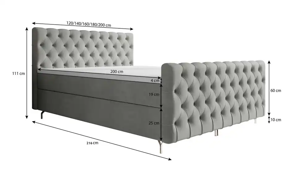 Boxbett mit Stauraum Chester Plus BHL 140|111|216 cm