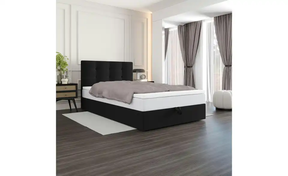 Boxbett mit Stauraum, Matratze H3 und Topper Duo BHL 90|102|205 cm