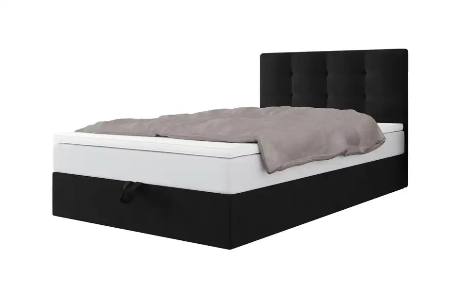 Boxbett mit Stauraum, Matratze H3 und Topper Duo BHL 90|102|205 cm