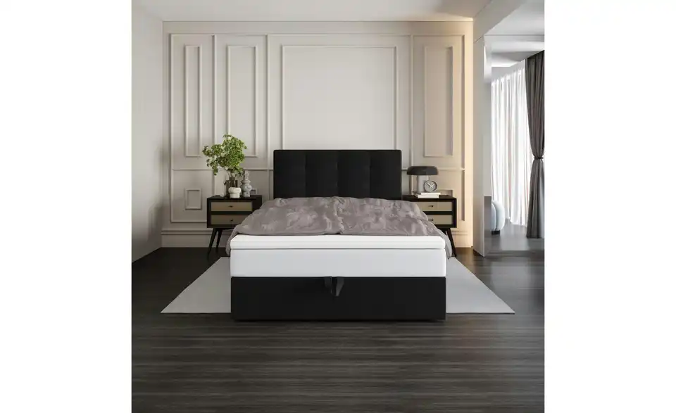 Boxbett mit Stauraum, Matratze H3 und Topper Duo BHL 90|102|205 cm