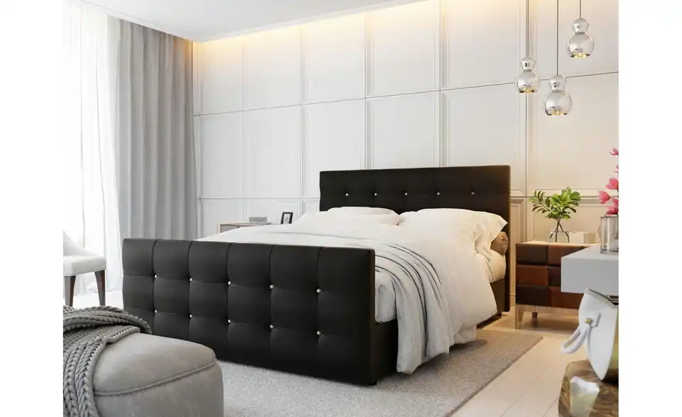 Boxbett Lederoptik, mit Stauraum Kleo BHL 140|105|218 cm