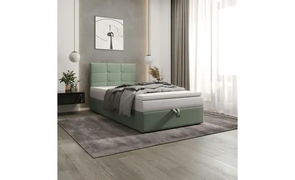 Boxbett mit Stauraum, Matratze H3 und Topper Duo 2 BHL 90|102|205 cm