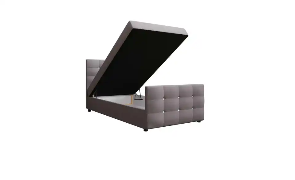 Boxbett mit Stauraum, Matratze H3 und Topper Kleo BHL 90|105|218 cm