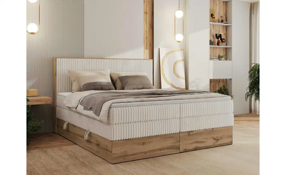 Boxspringbett mit Bettkasten Wood Classic King BHL 144|120|215 cm