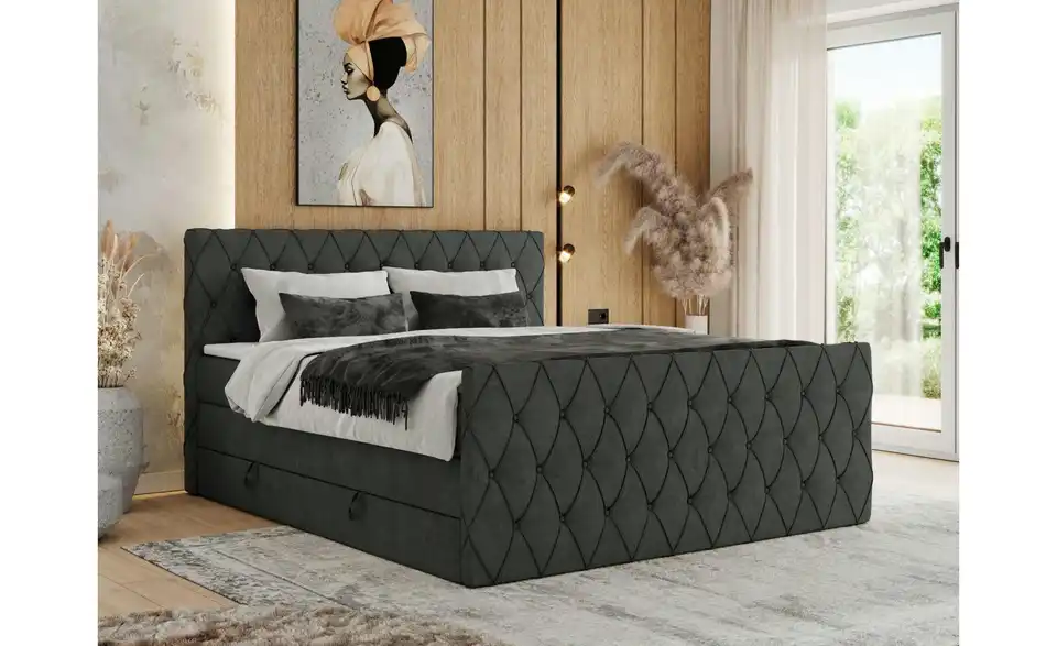Boxspringbett mit Bettkasten Miren King Duo BHL 121|110|218 cm