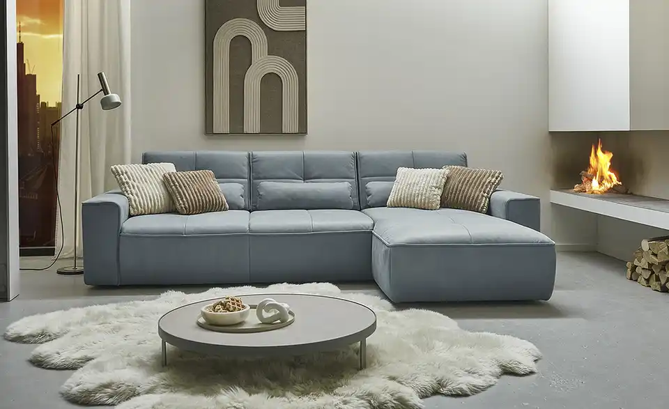 meinSofa Ecksofa Mick BHT 295|85|188 cm, Leder