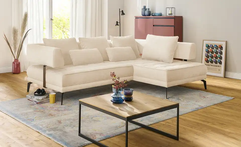 switch Ecksofa Giotto BHT 242|85|176 cm, Flachgewebe