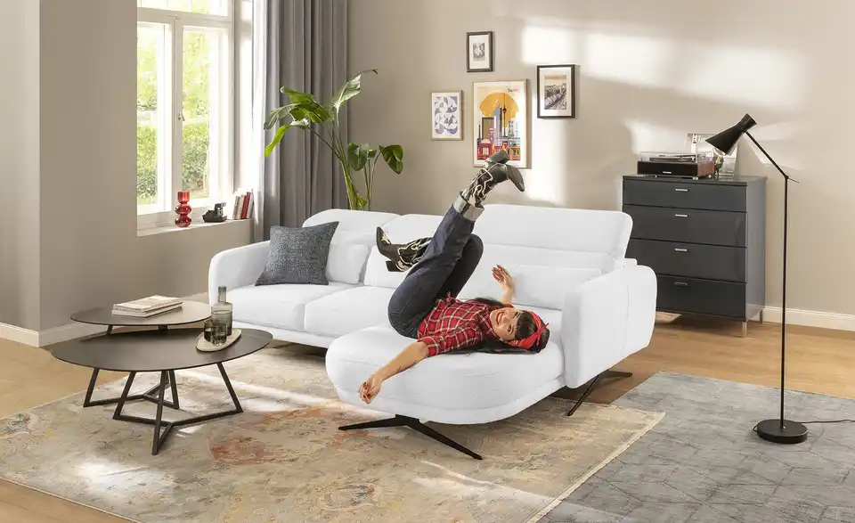 switch Ecksofa Barillo BHT 261|97|170 cm, Flachgewebe