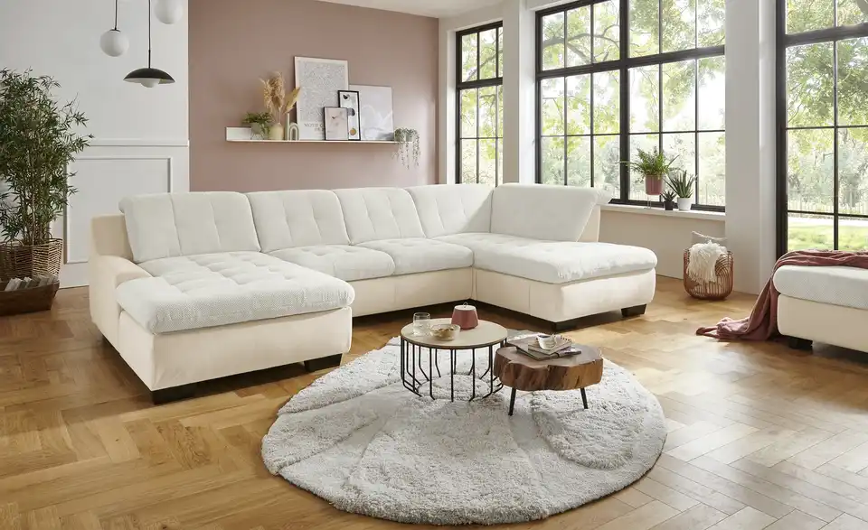 Lounge Collection Wohnlandschaft Davinci BHT 346|85|195 cm, Boucléstoff